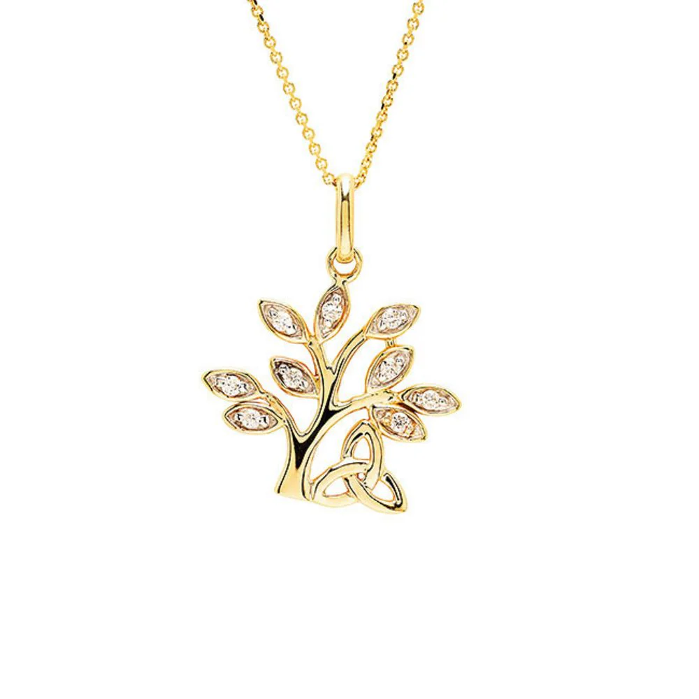 14K Gold Lab Diamond Tree of Life Necklace