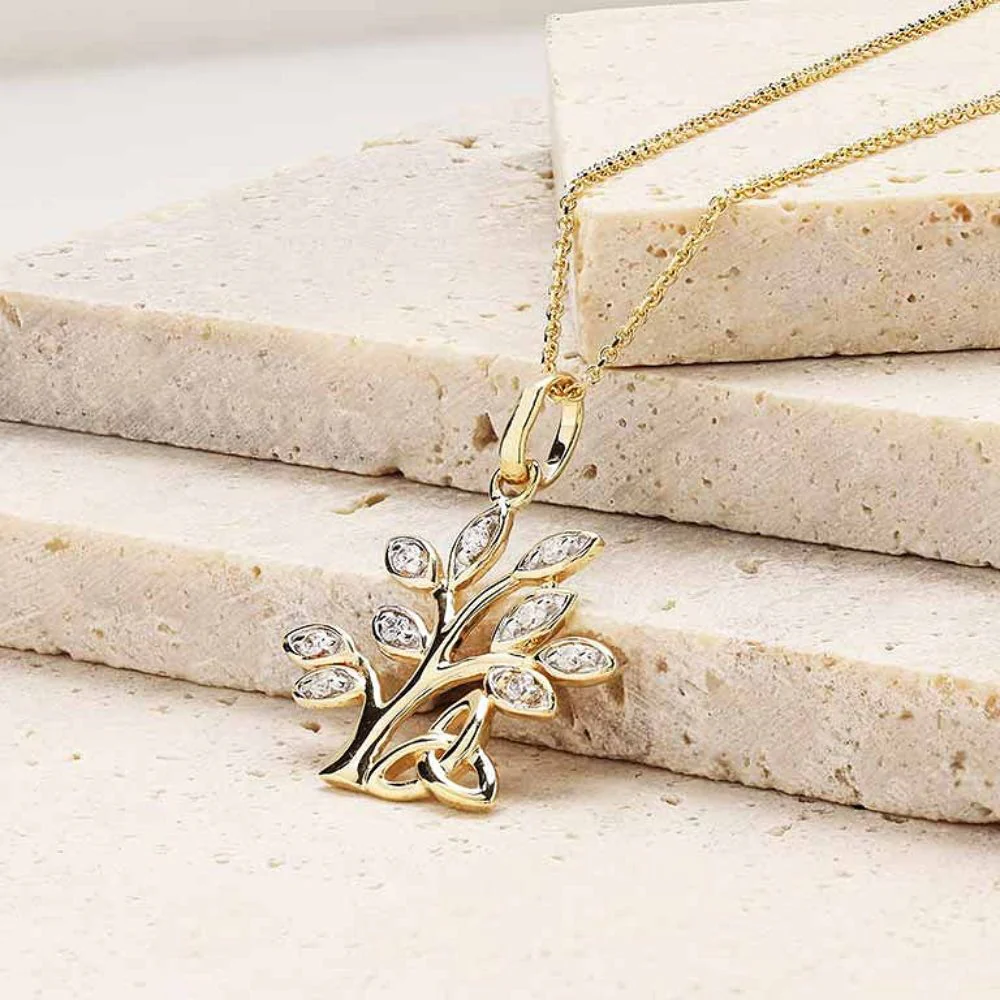 14K Gold Lab Diamond Tree of Life Necklace - Image 2