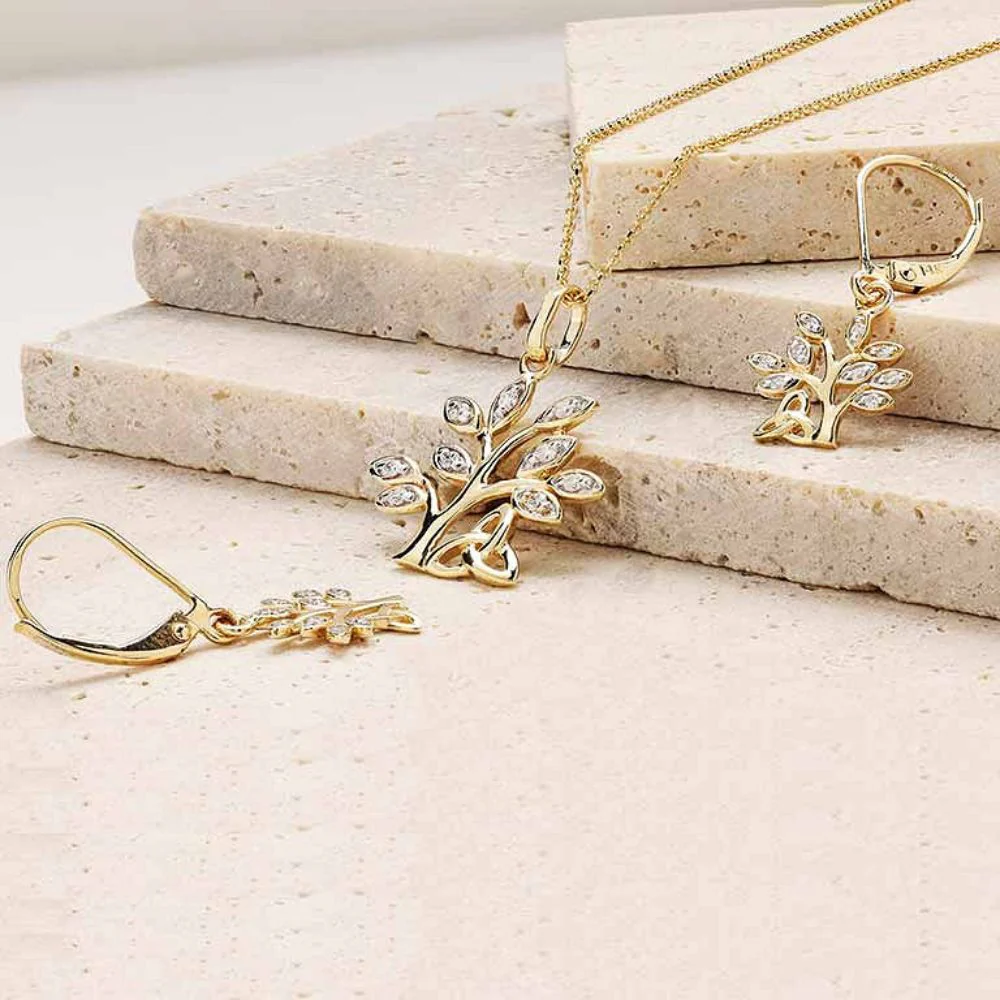 14K Gold Lab Diamond Tree of Life Necklace - Image 3