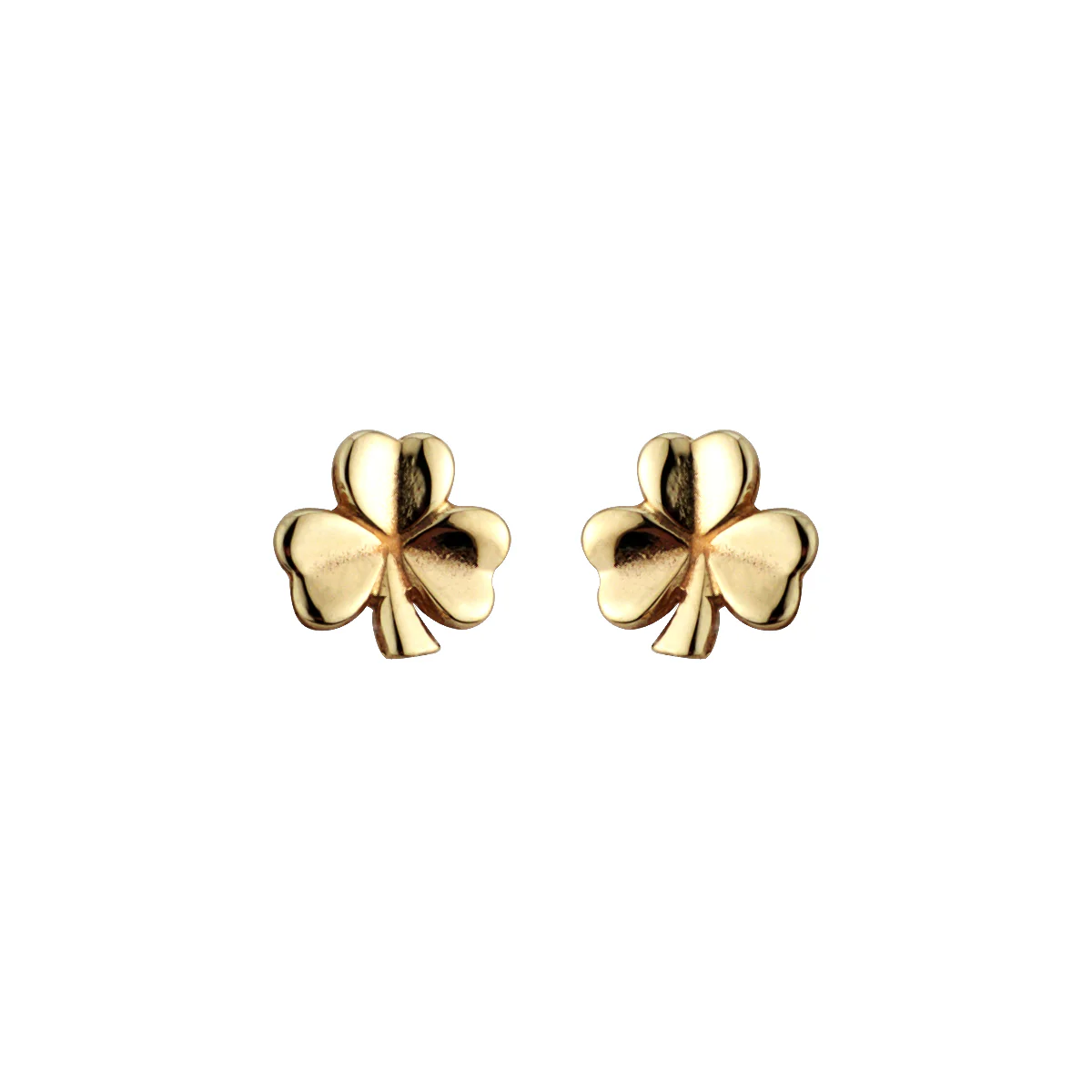 14K Gold Shamrock Stud Earrings