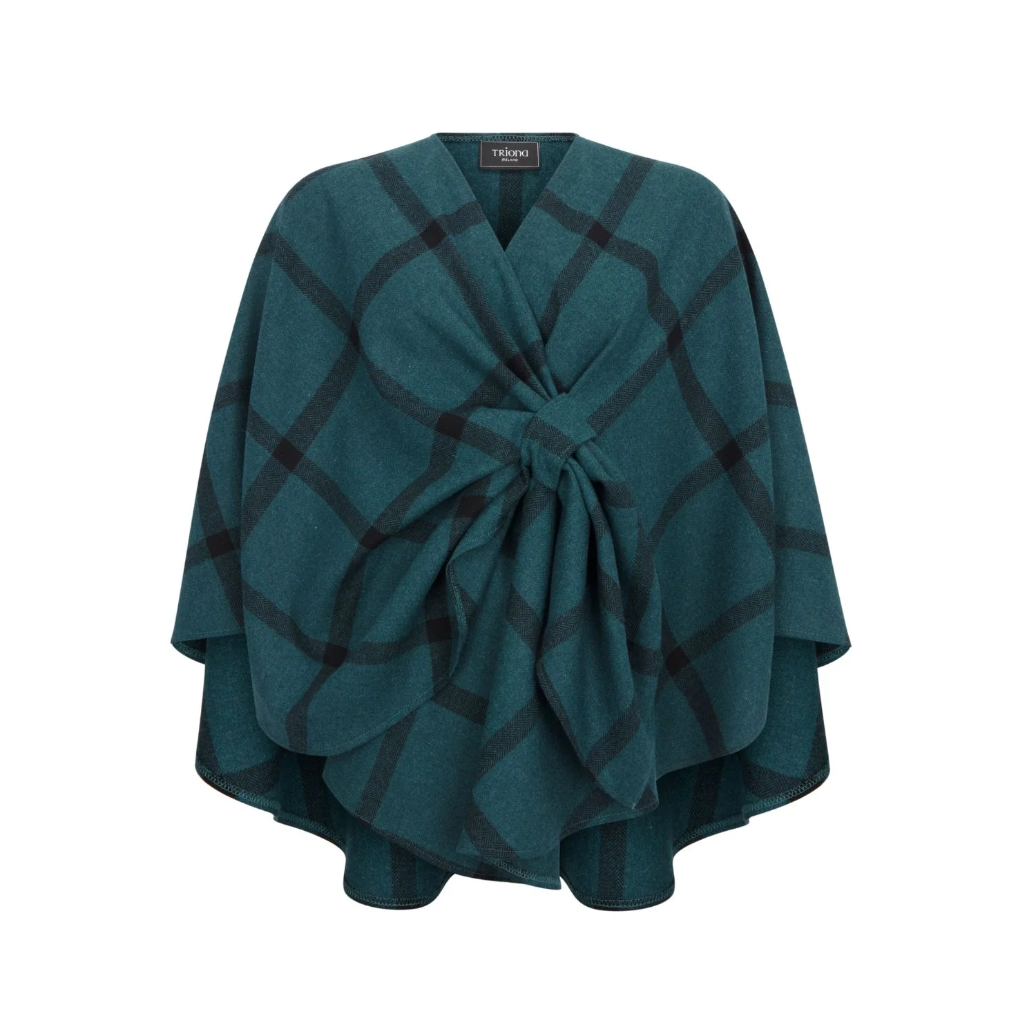 Anne Cape, Teal & Black Windowpane