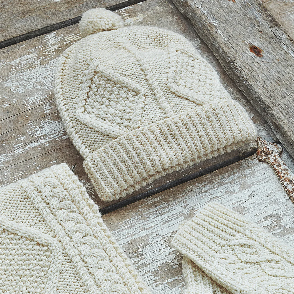 Natural Hand Knit Beanie - Image 3