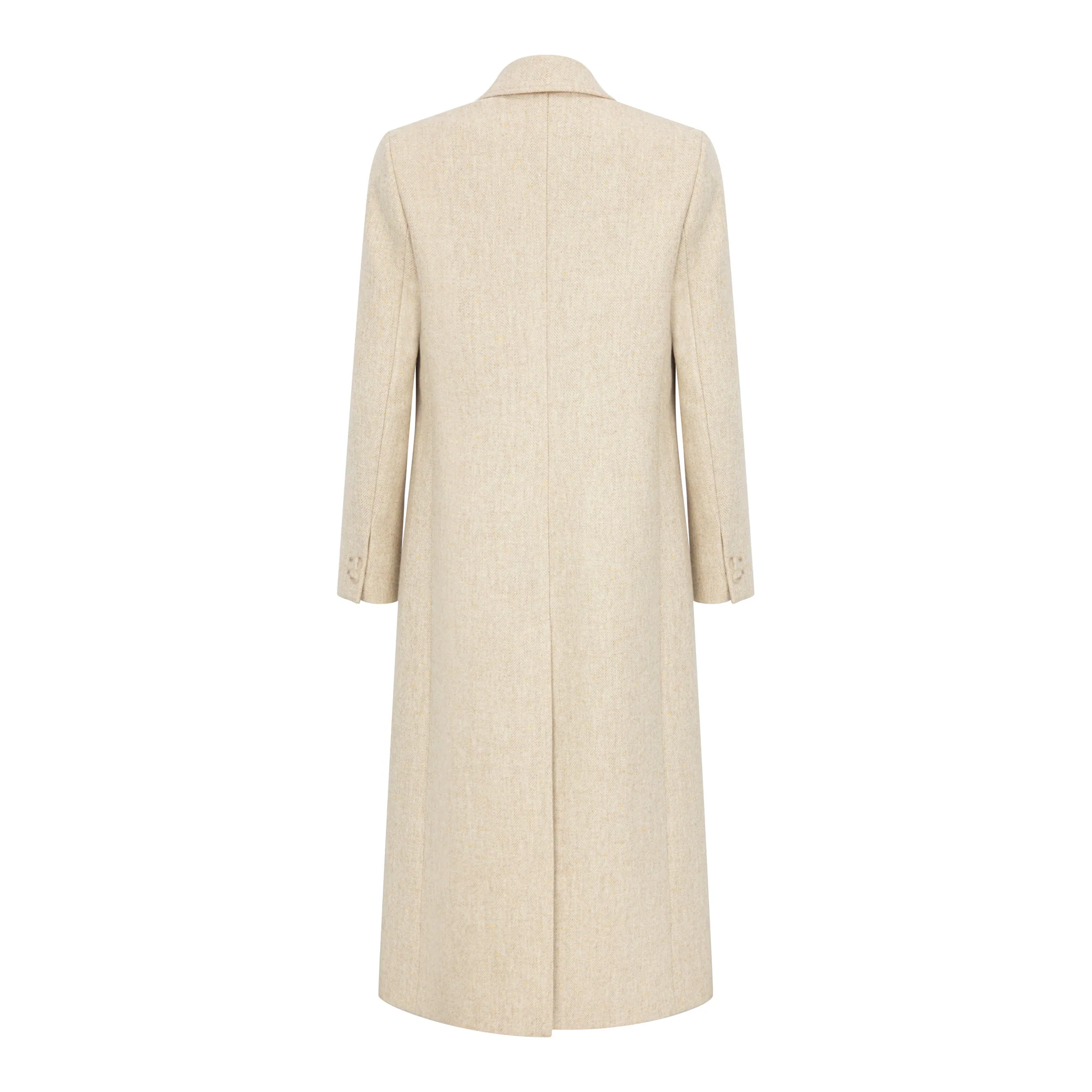 Beige Herringbone Shannon Tweed Coat - Image 4