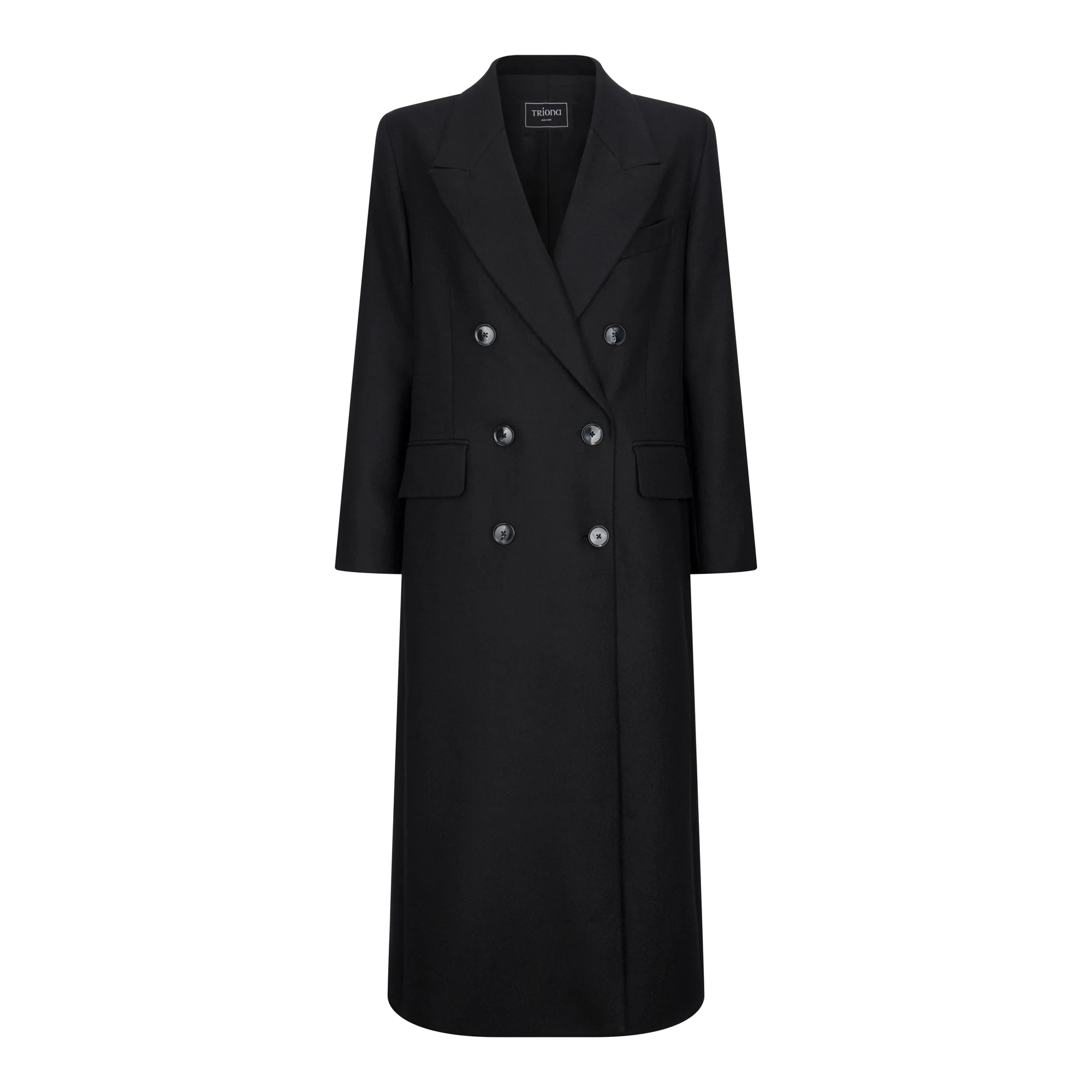 Black Twill Niamh Double Breasted Coat - Image 3