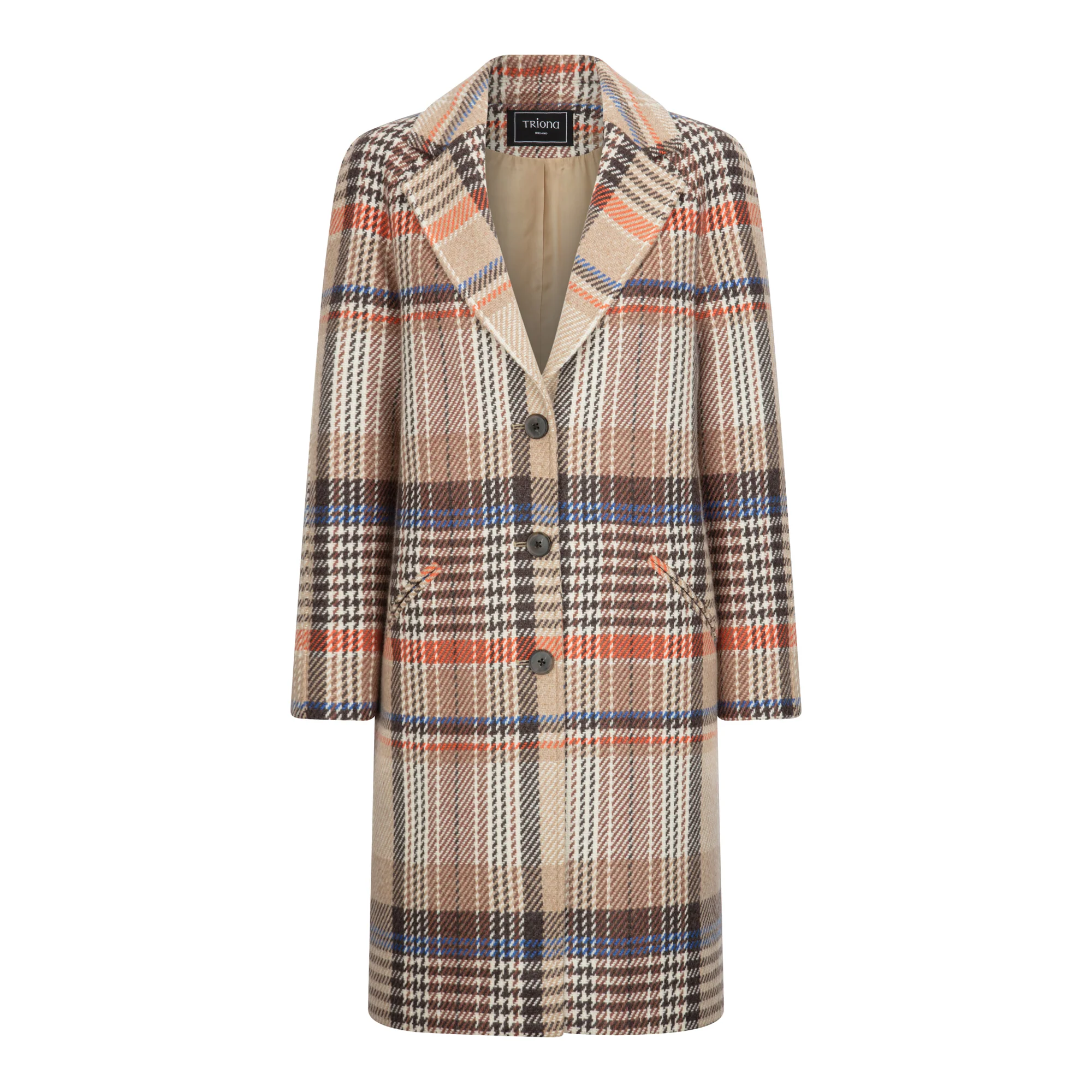 Camel Check Saoirse Cashmere Blend Coat - Image 3
