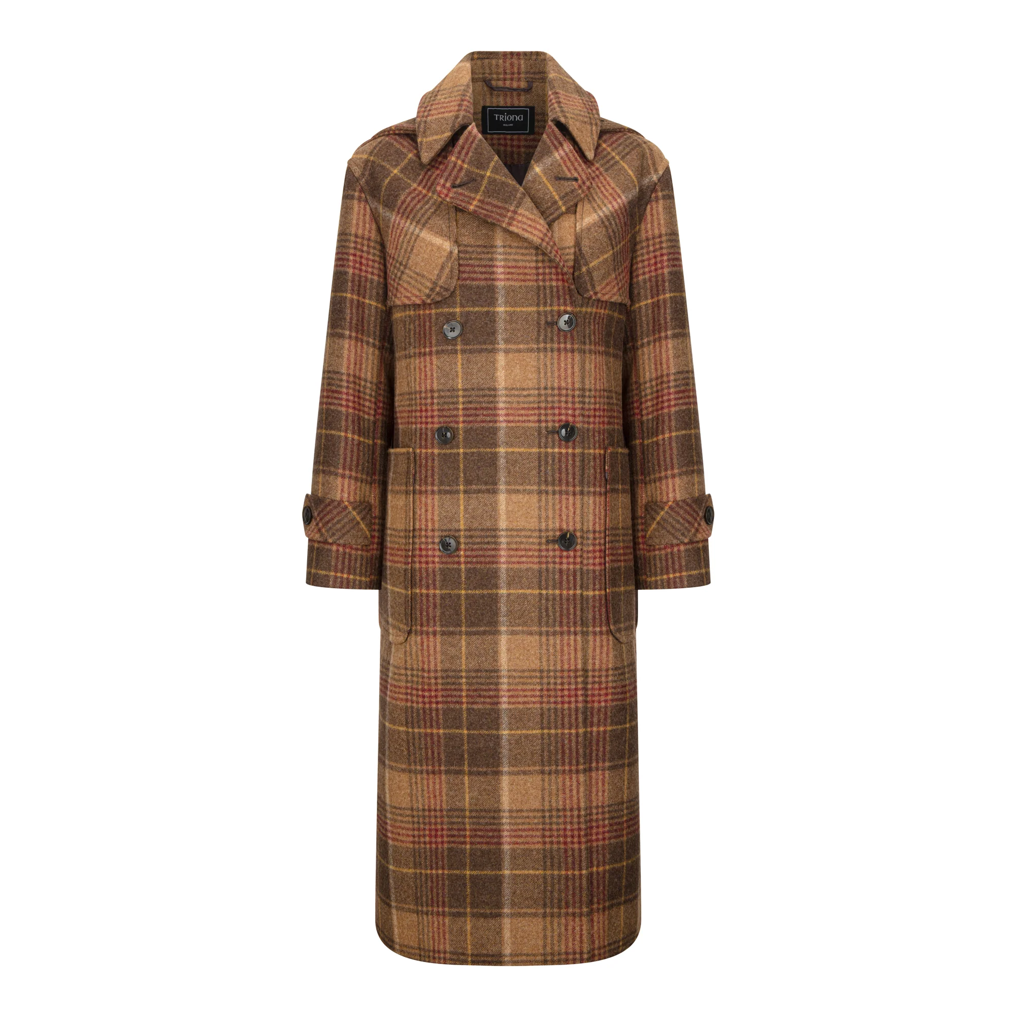 Camel & Red Check Caitlin Duffle Coat - Image 8