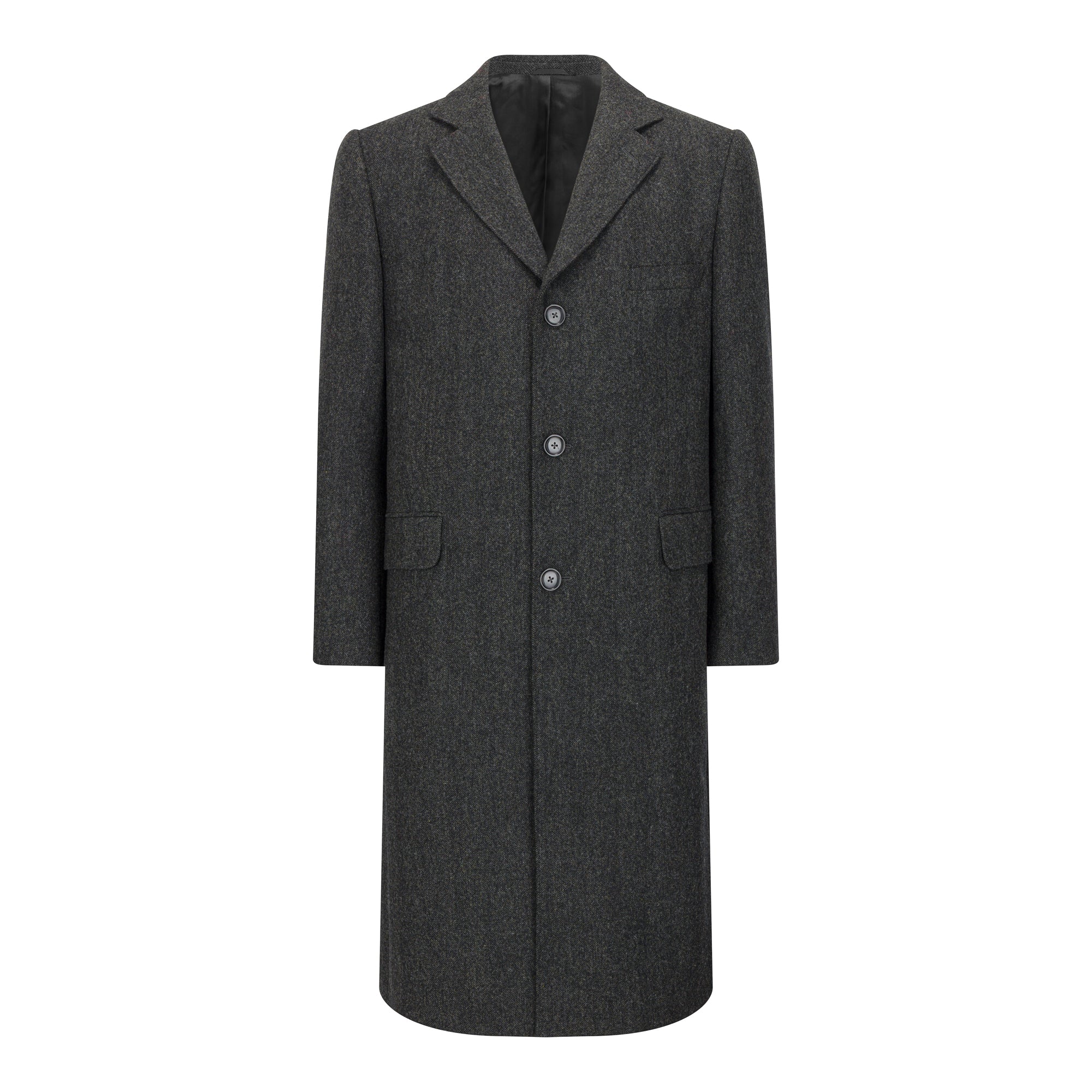 Charcoal Herringbone Patrick Overcoat