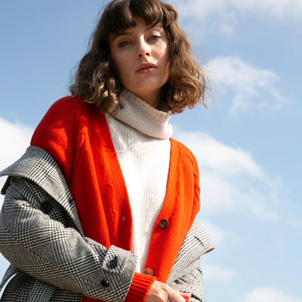 Cream, Funnel Neck Slouchy Sweater - Image 10