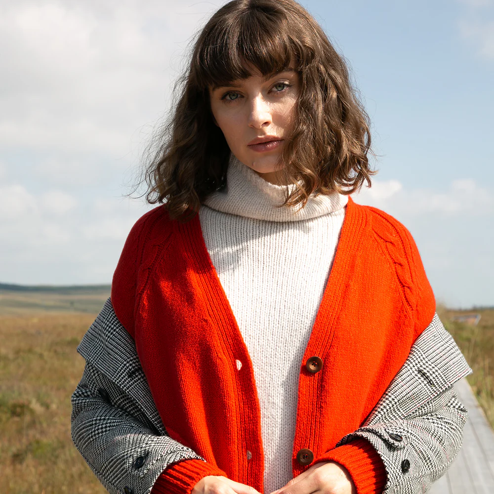 Cream, Funnel Neck Slouchy Sweater - Image 11