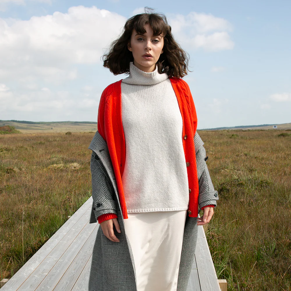 Cream, Funnel Neck Slouchy Sweater - Image 8