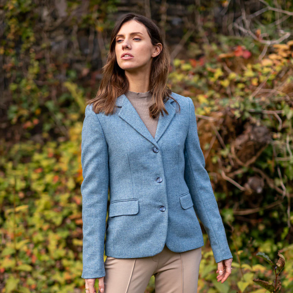 Dusty Blue Orla Donegal Tweed Jacket - Image 3