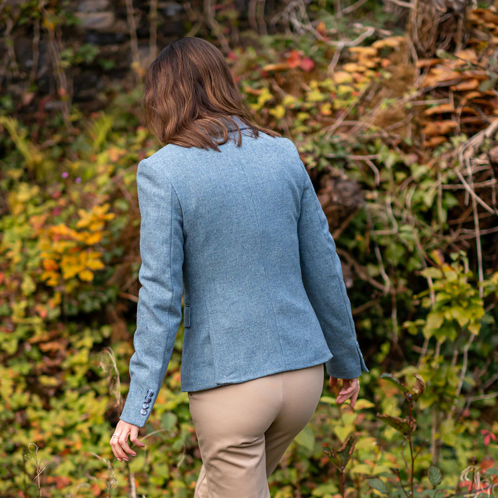 Dusty Blue Orla Donegal Tweed Jacket - Image 5