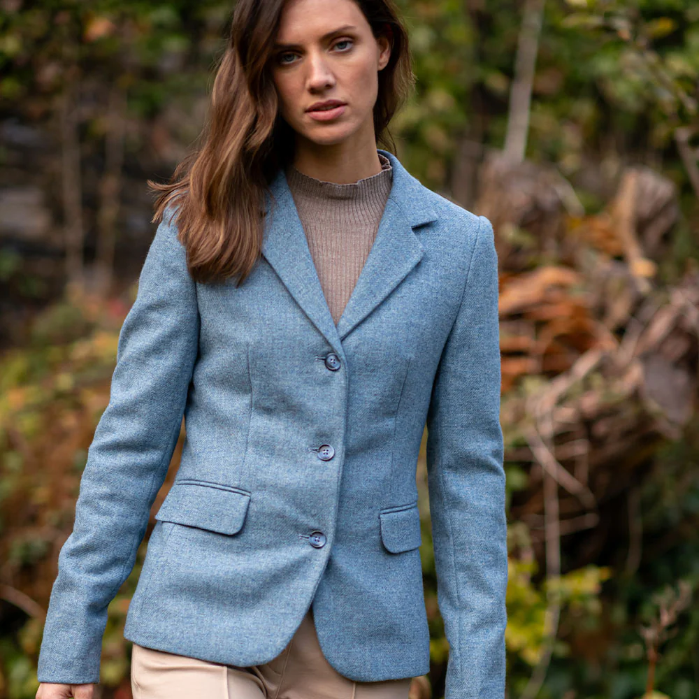 Dusty Blue Orla Donegal Tweed Jacket - Image 7