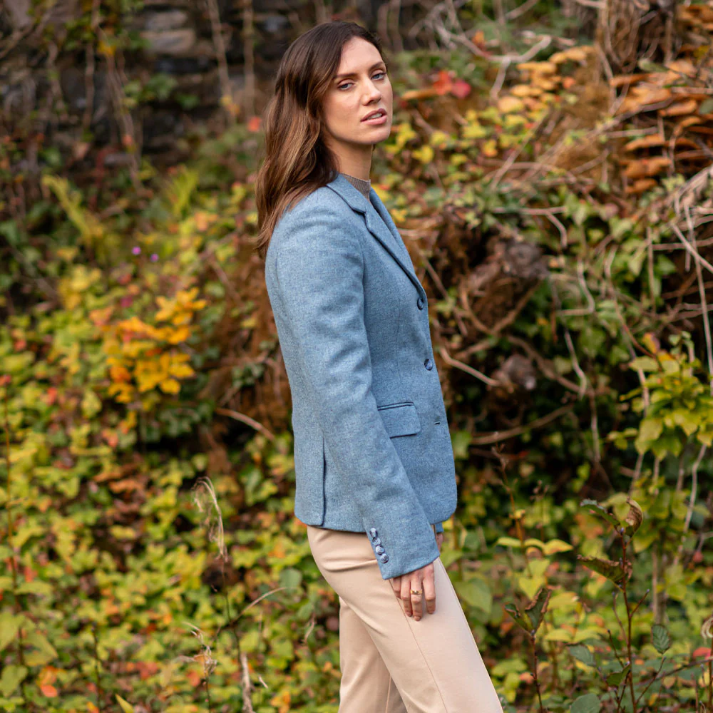 Dusty Blue Orla Donegal Tweed Jacket - Image 8