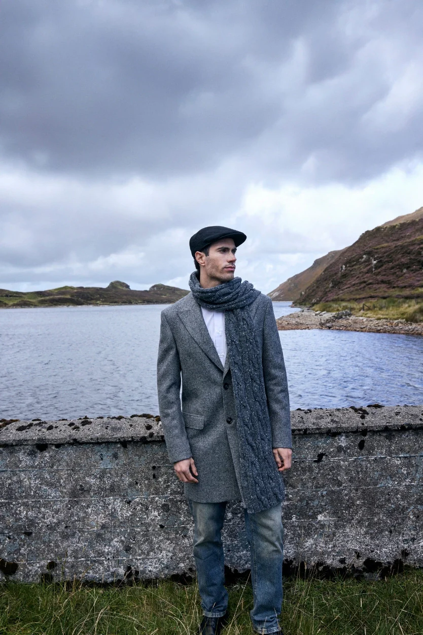 Black Herringbone Dubliner Flat Cap - Image 5