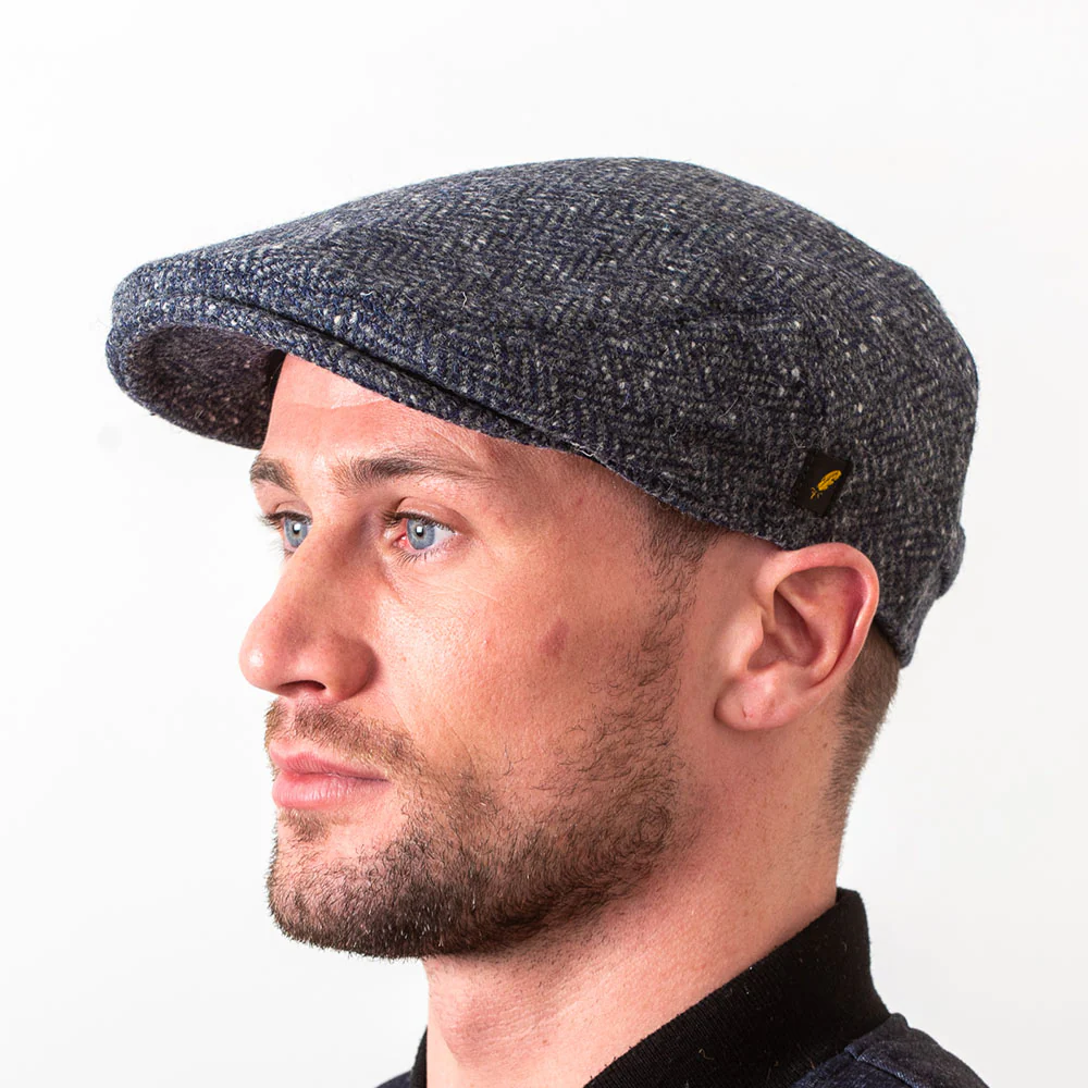 Denim Herringbone Dubliner Flat Cap - Image 3