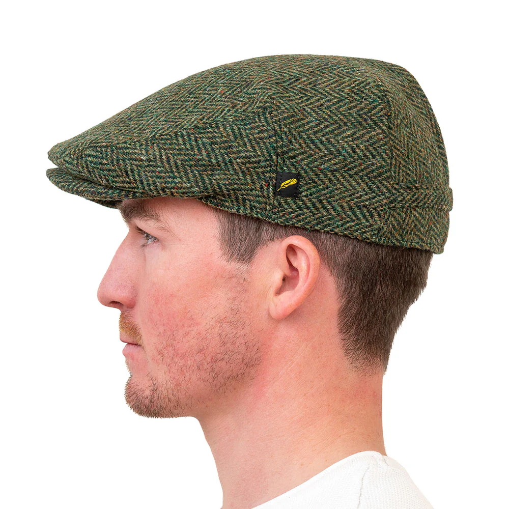 Green Herringbone Dubliner Flat Cap - Image 4