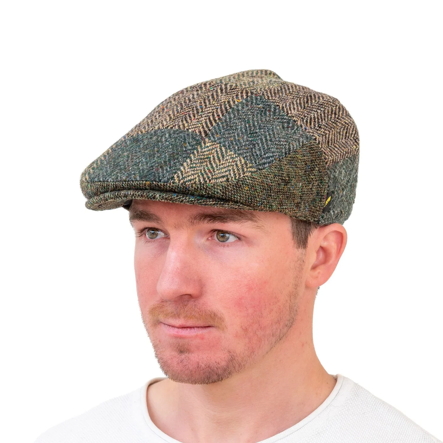 Green Patchwork Dubliner Flat Cap - Image 3