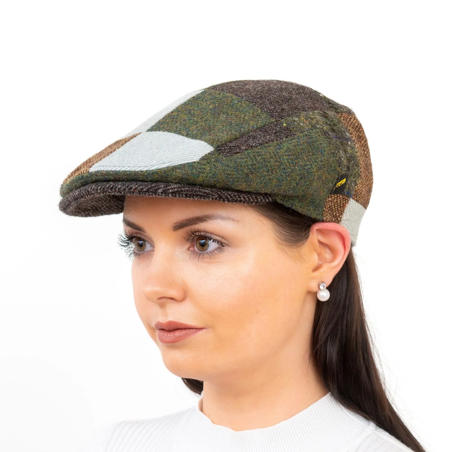 Green Patchwork Dubliner Flat Cap - Image 4