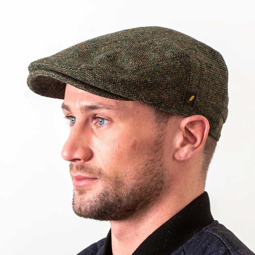 Green Salt & Pepper Dubliner Flat Cap - Image 3