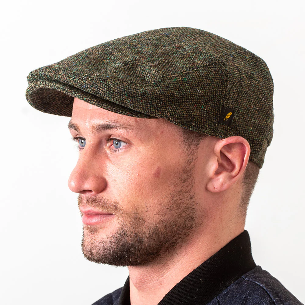Green Salt & Pepper Dubliner Flat Cap - Image 4