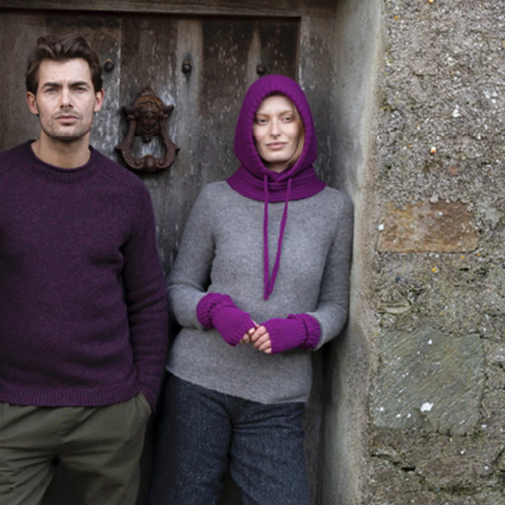 Foxglove Merino & Cashmere Knitted Hood - Image 3