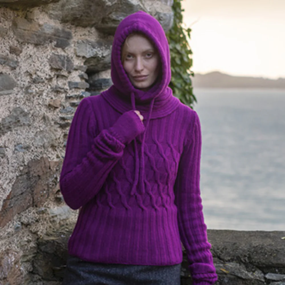 Foxglove Merino & Cashmere Knitted Hood - Image 4