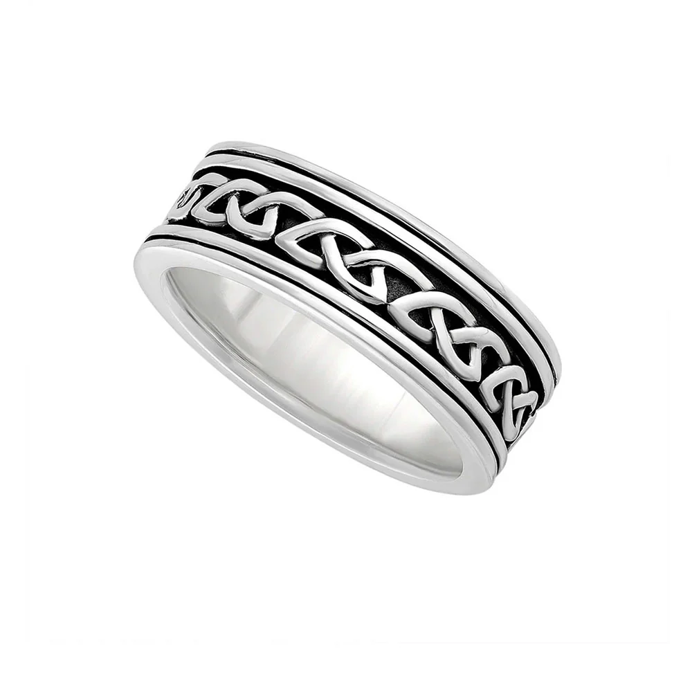Gents Oxidised Silver Celtic Knot Ring