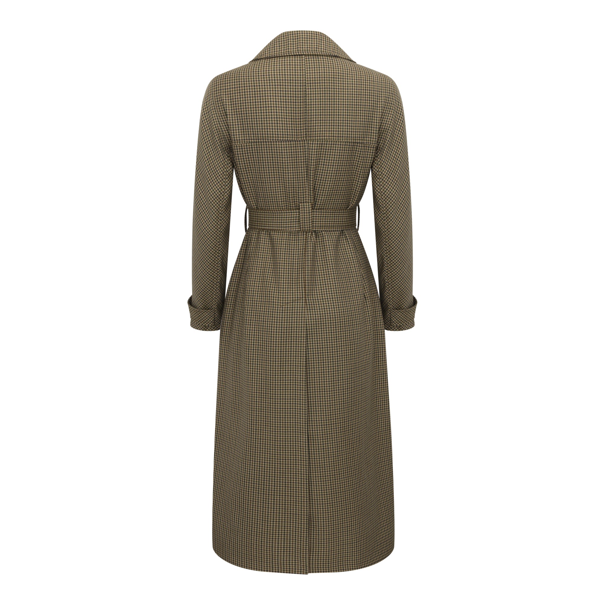 Green Houndstooth Kate Double Breasted Mac Coat - Image 6