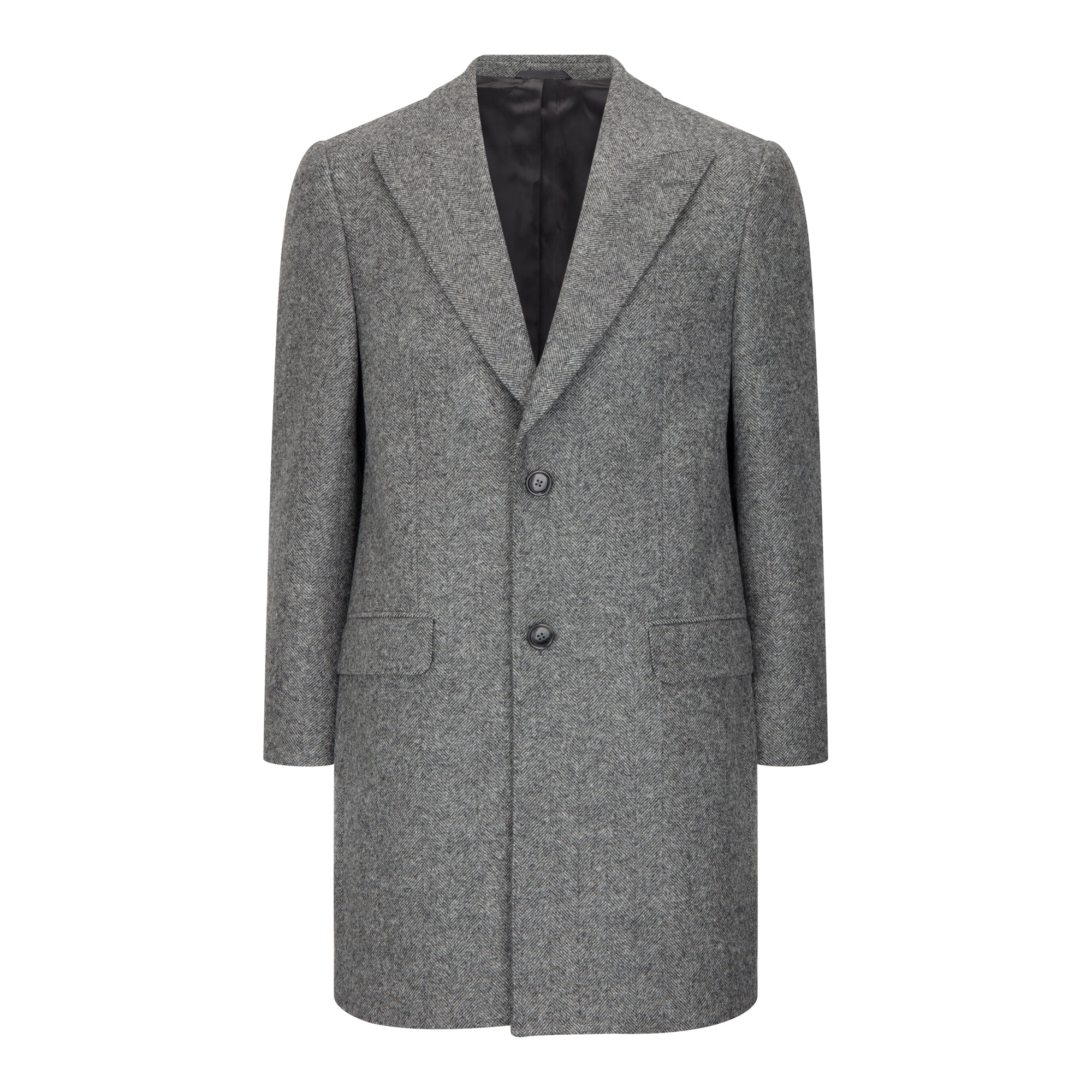 Grey Herringbone Andrew Irish Tweed Coat - Image 5