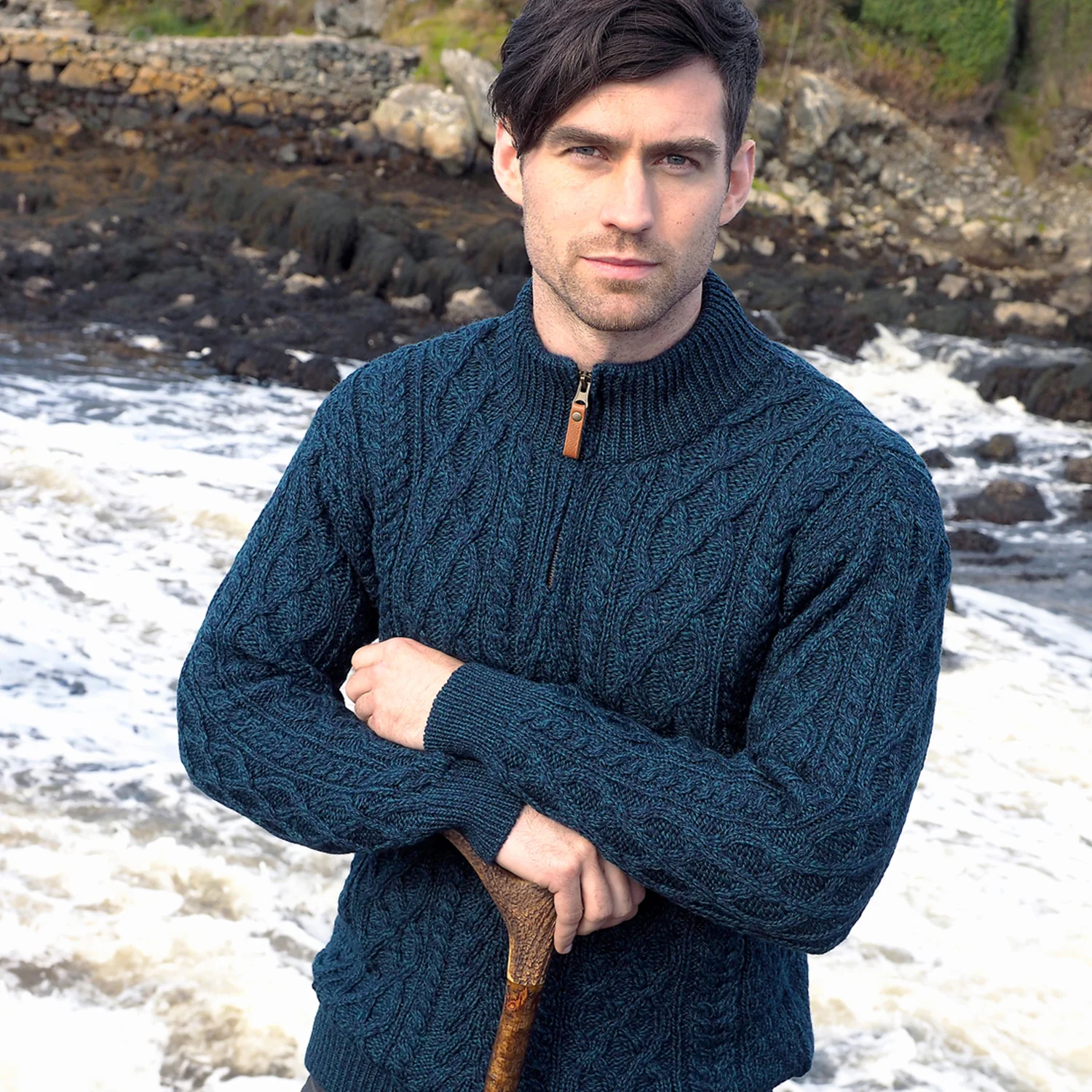 Blackwatch Half Zip Cable Sweater - Image 3