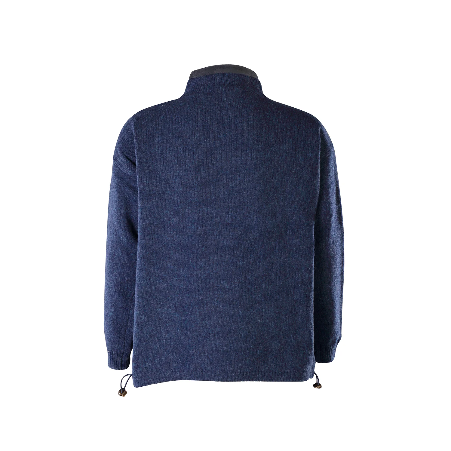 Lined Full Zip Neck Sweater, Navy - Image 4