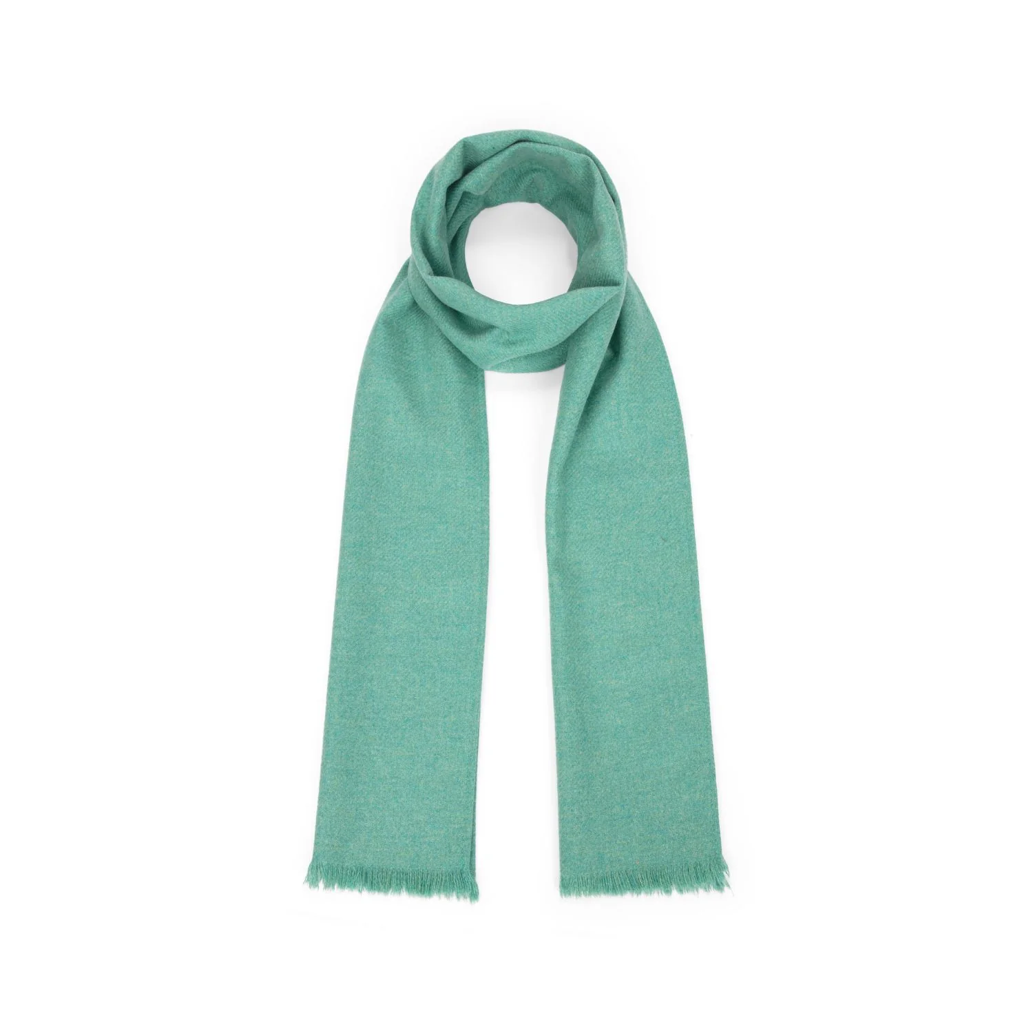 Luxury Aqua Green Lambswool Tweed Scarf - Image 2
