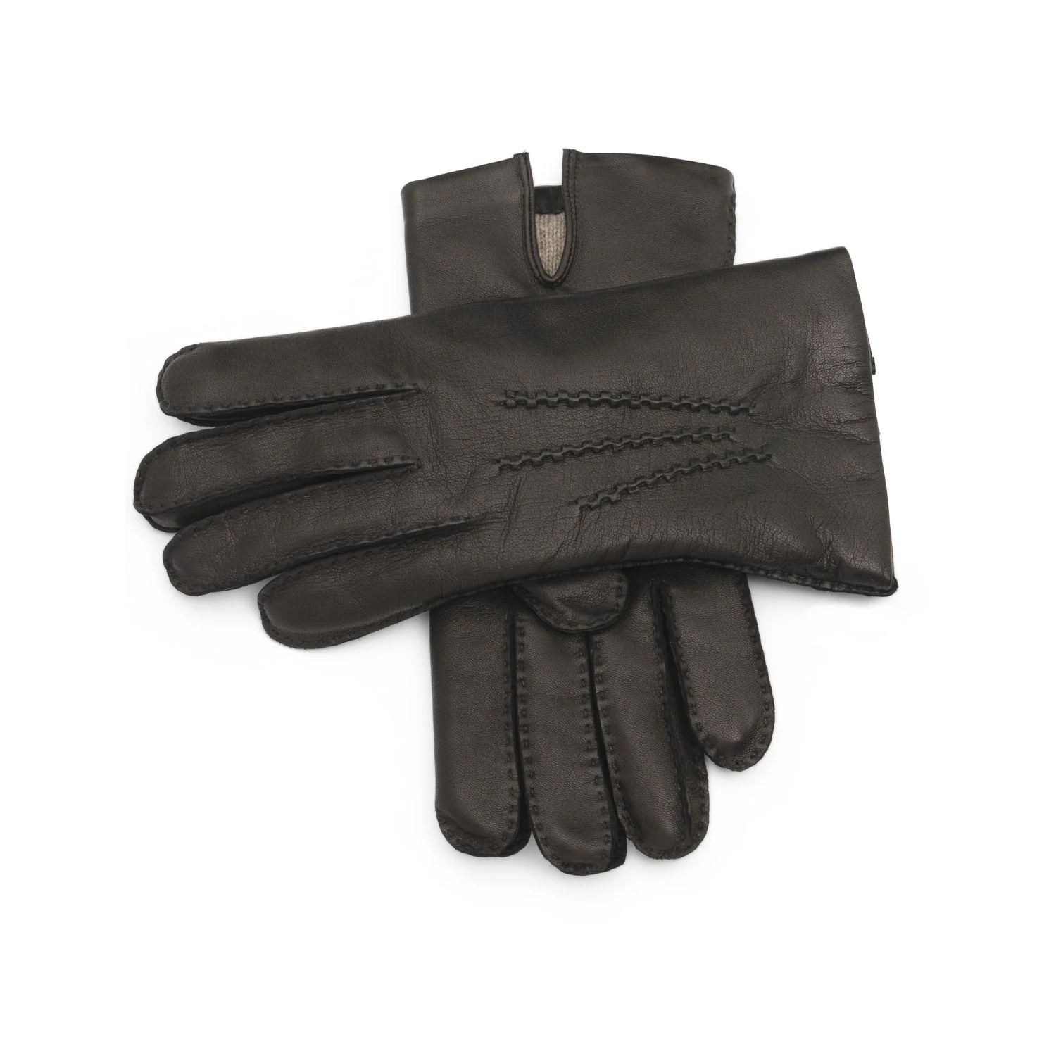 Luxury Black Gents Classic Handsewn Gloves