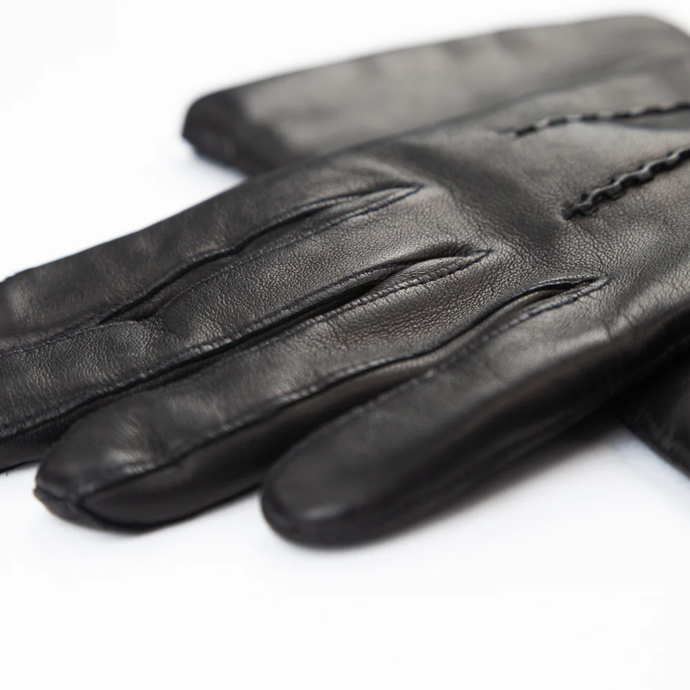 Luxury Black Ladies Pique Gloves - Image 3