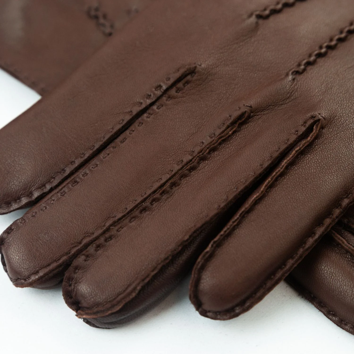 Luxury Dark Brown Gents Classic Handsewn Gloves - Image 3