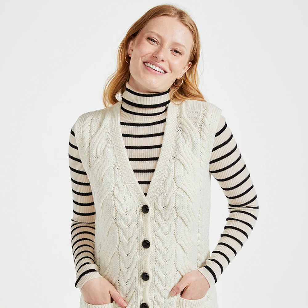 Natural Aran Supersoft Vest - Image 2
