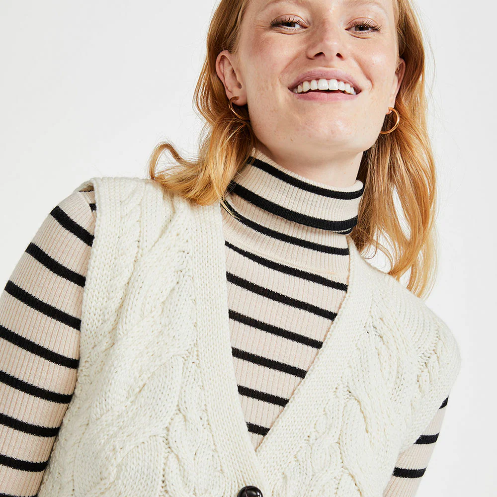 Natural Aran Supersoft Vest - Image 3