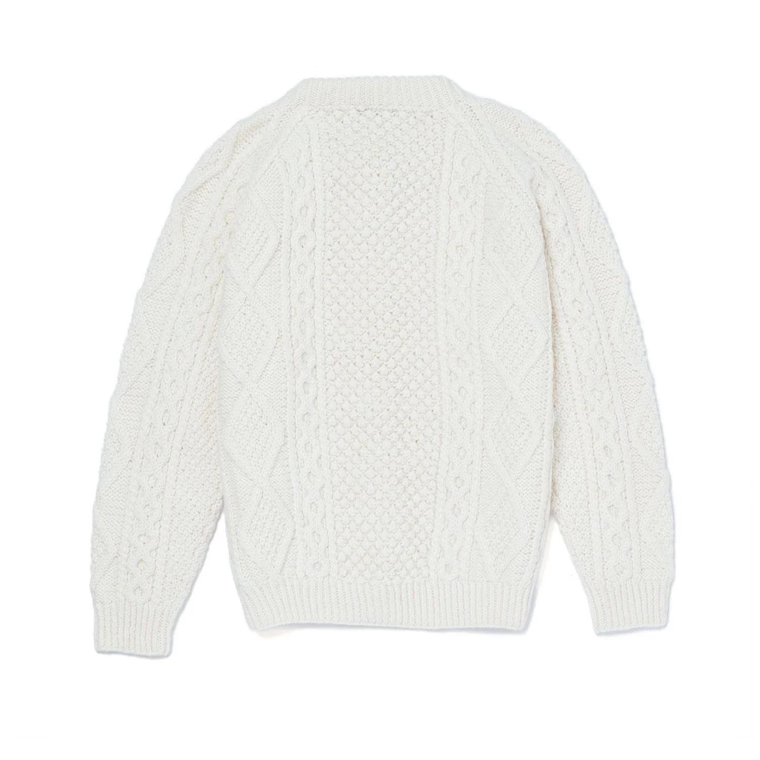 Natural Unisex Hand Knit Button Aran Cardigan - Image 4