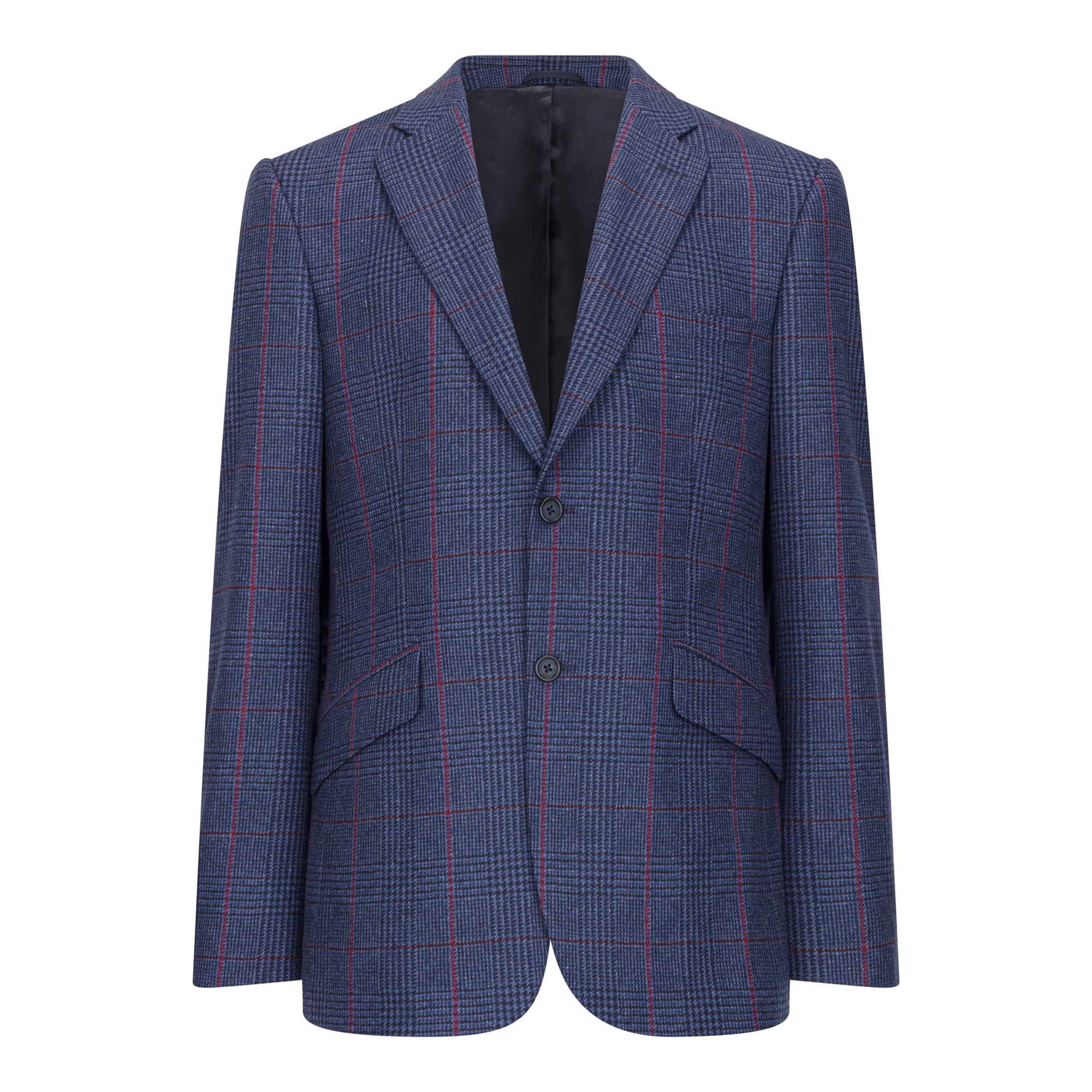 Navy & Red Prince of Wales Oisin Slim Tweed Jacket