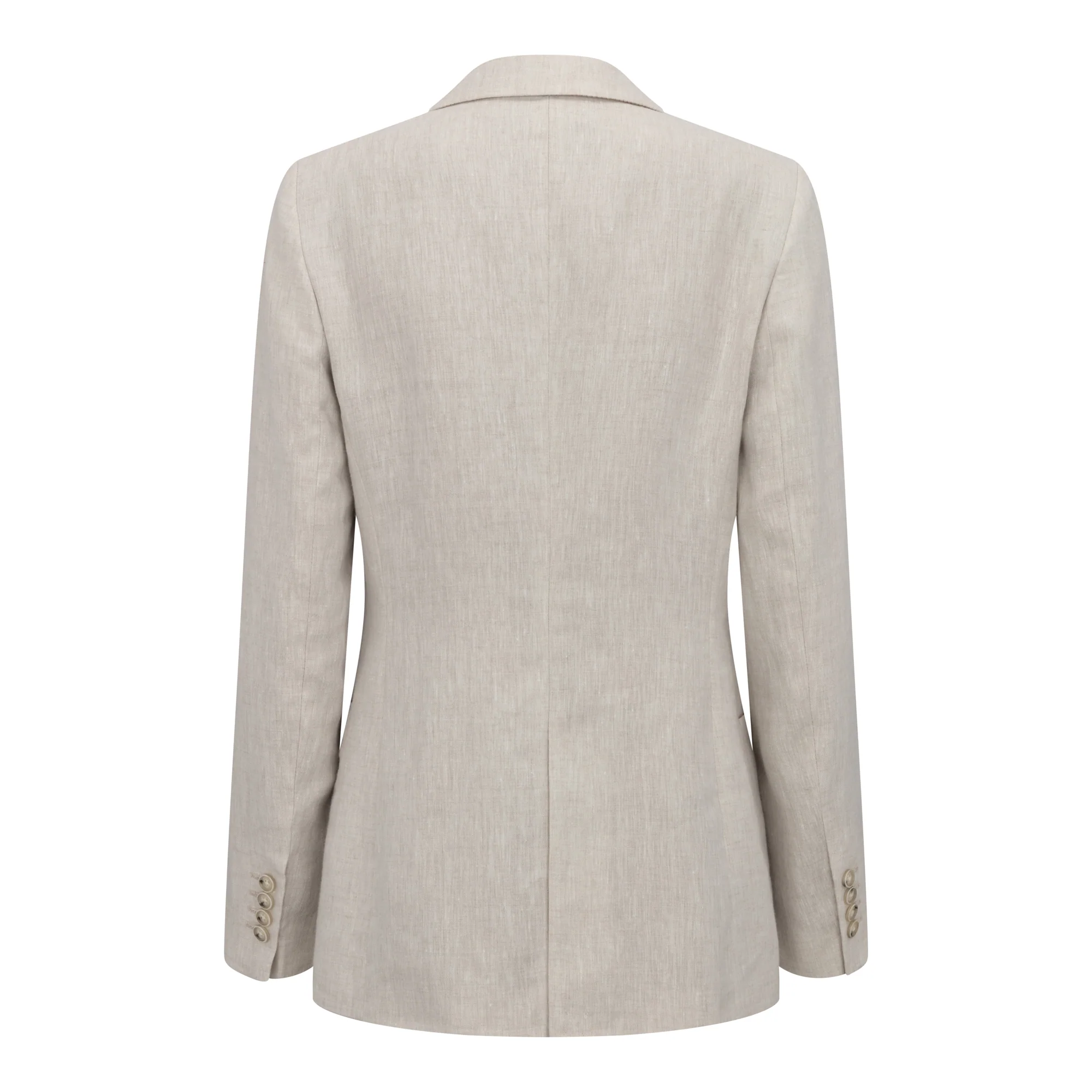 Oatmeal Una Patch Pocket Irish Linen Jacket - Image 6