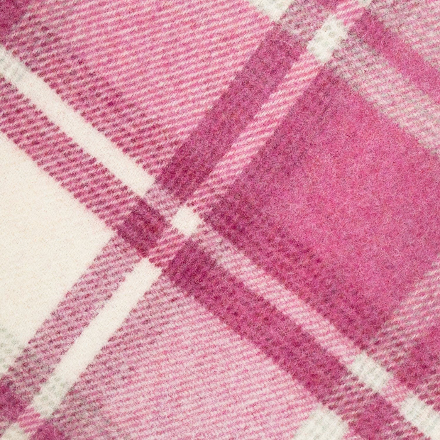 Pink & Cream Check Large Wool Blanket - Image 6