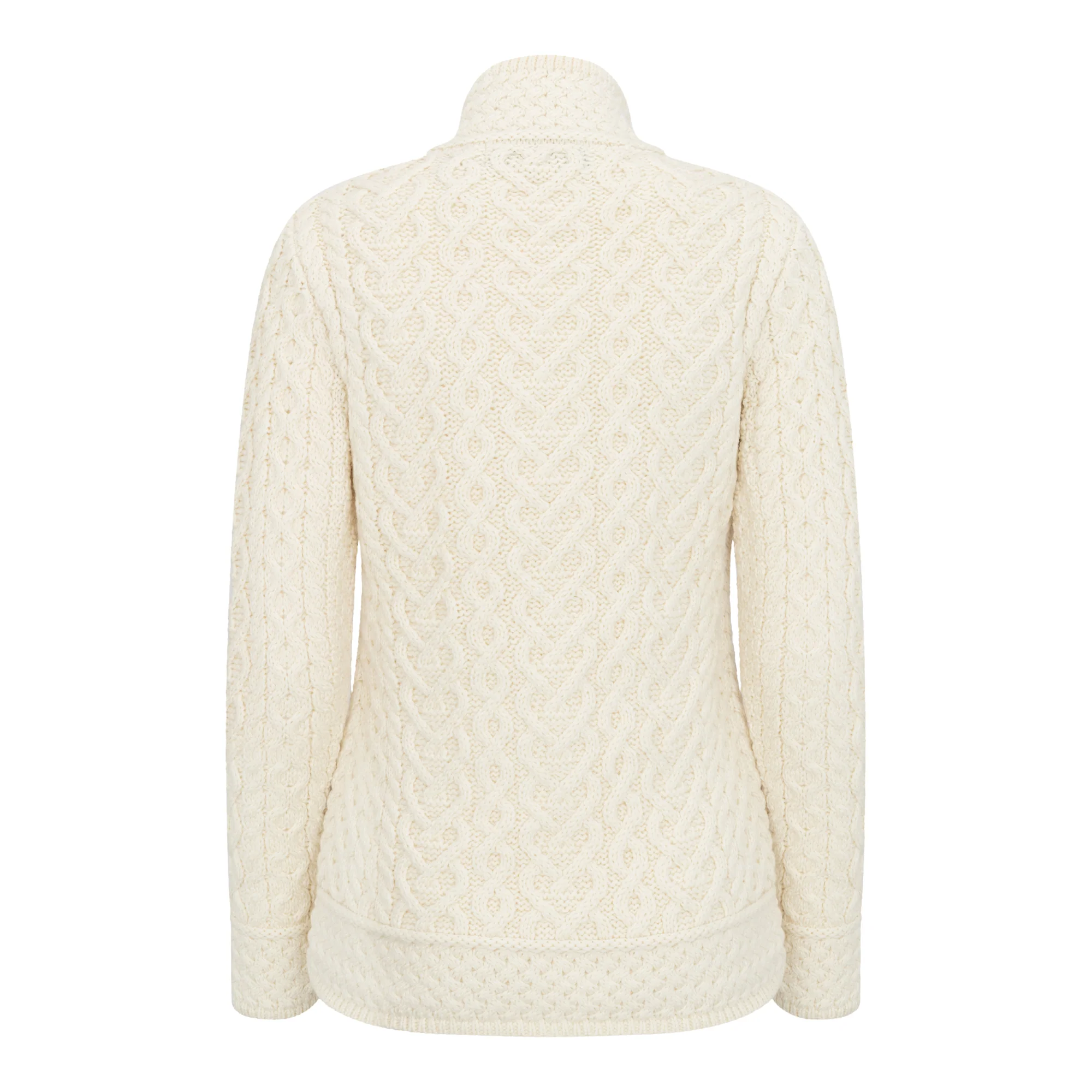 Natural Aran Polo Neck Sweater - Image 3