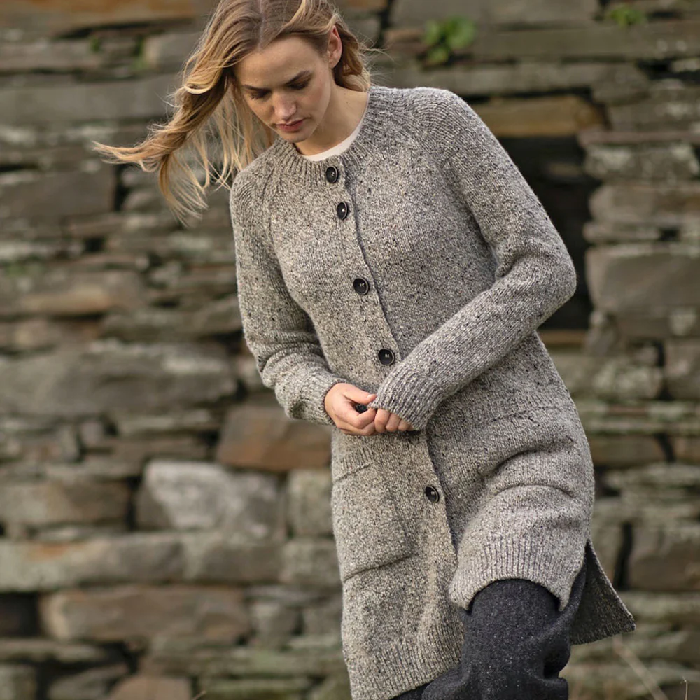 Porridge Long Button Cardigan - Image 3