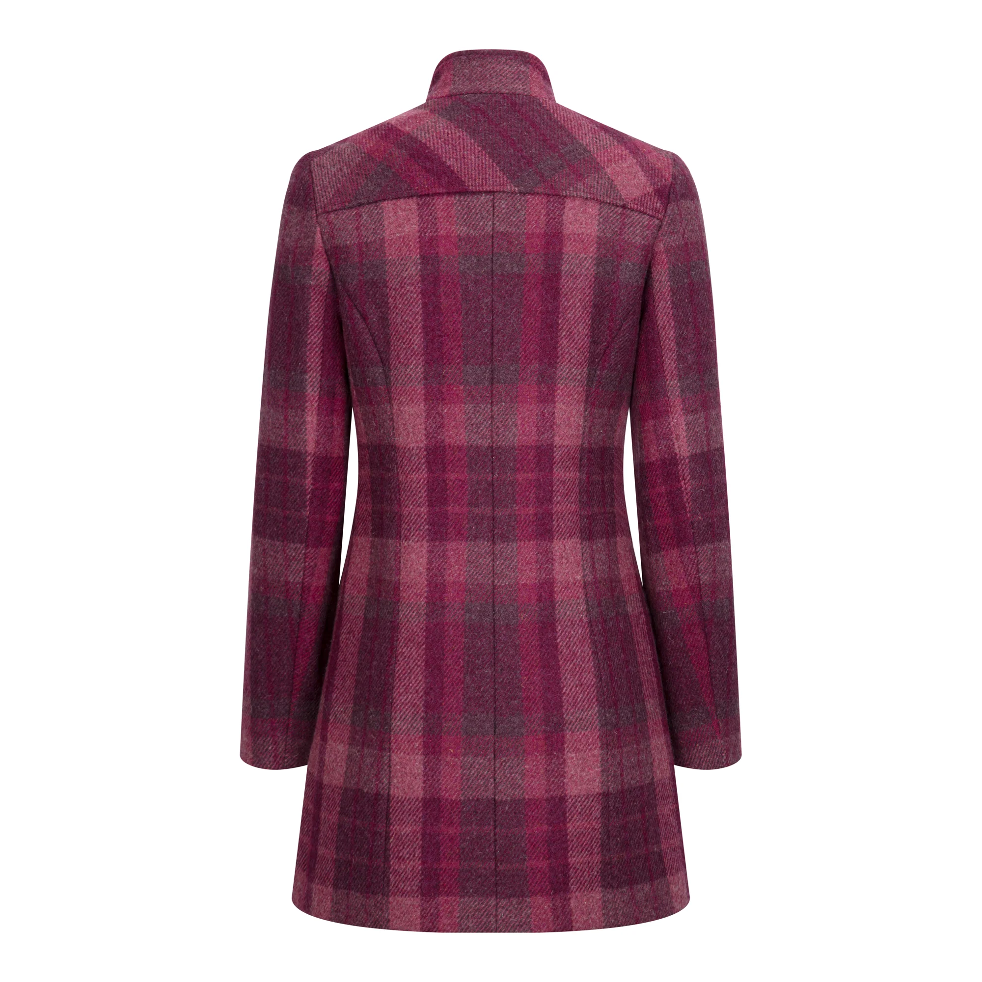 Raspberry Check Marie Duffle Coat - Image 3