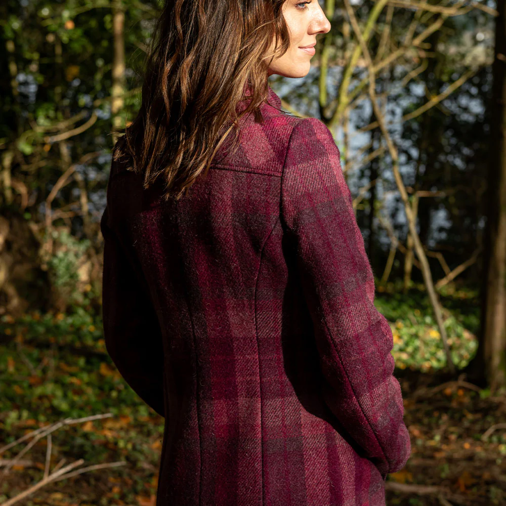Raspberry Check Marie Duffle Coat - Image 7