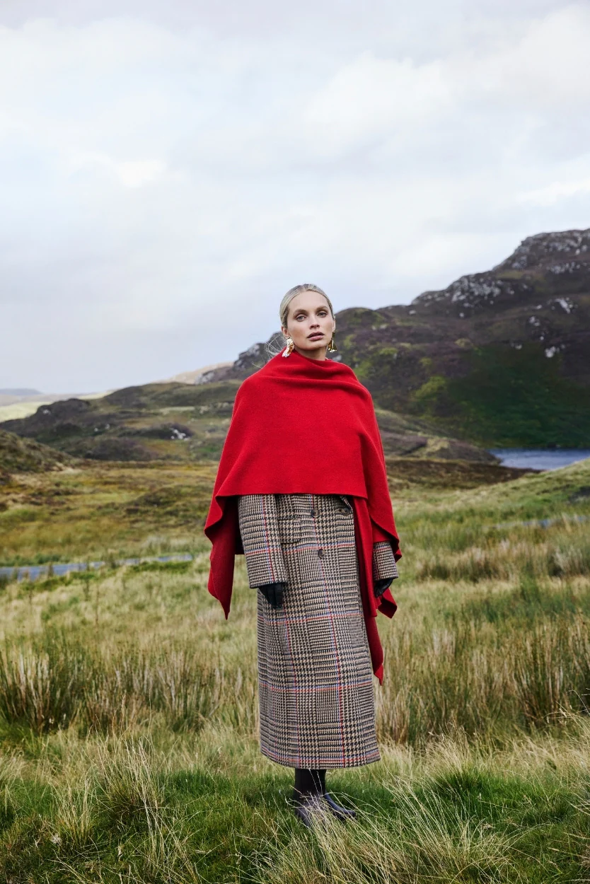 Red Isla Knit Cape