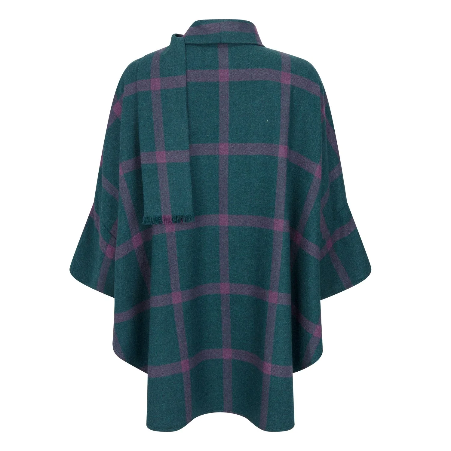 Roisin Cape, Teal & Purple Windowpane - Image 2