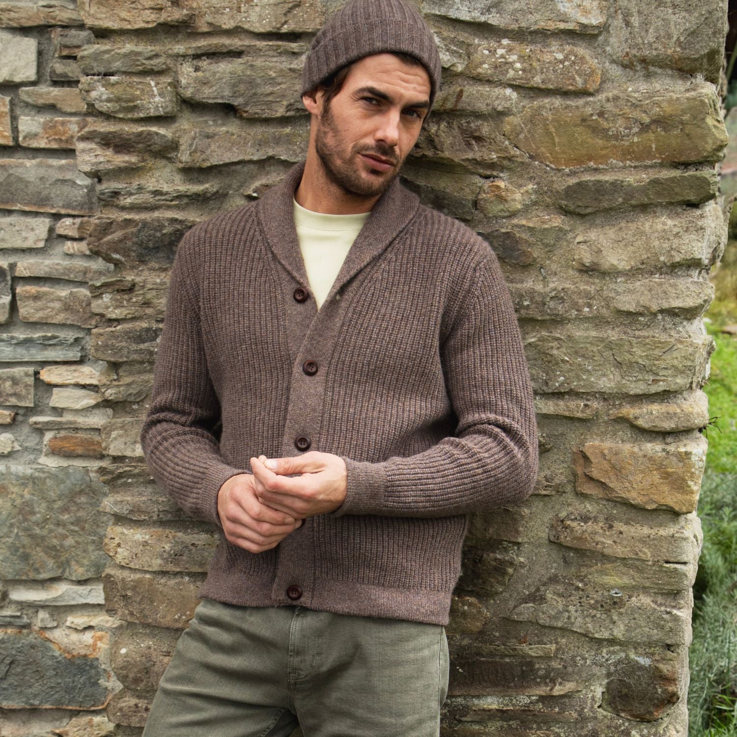 Sparrow Shawl Collared Rib Cardigan - Image 2