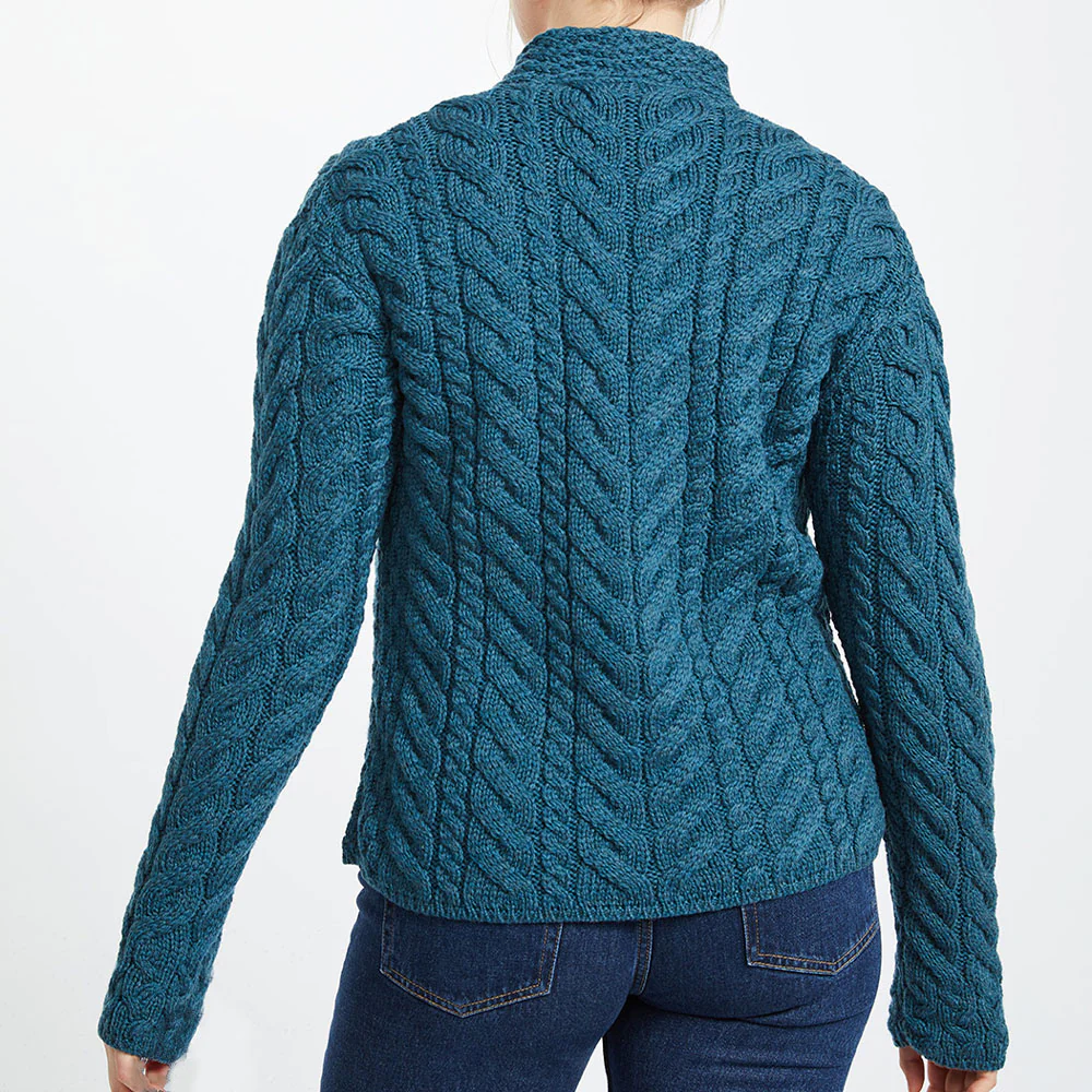 Supersoft Crossover Button Cardigan, Petrol - Image 2